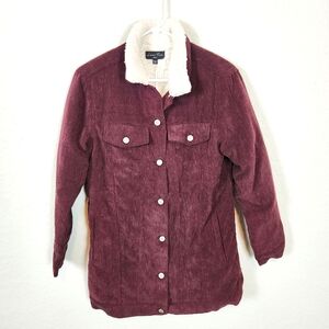 Love Tree | NWT Corduroy Sherpa Lined Jacket Plum Small